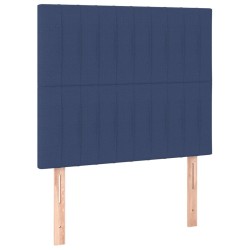 Sommier à lattes de lit avec matelas Bleu 90x200 cm Tissu 