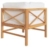 Banc de jardin 2 places avec coussins crème Bois de teck solide 