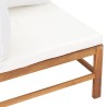 Banc de jardin 2 places avec coussins crème Bois de teck solide 