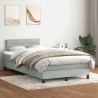 Sommier à lattes de lit et matelas gris clair 120x210cm velours 