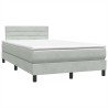 Sommier à lattes de lit et matelas gris clair 120x210cm velours 
