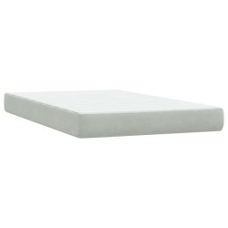 Sommier à lattes de lit et matelas gris clair 120x210cm velours 