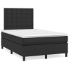 Sommier à lattes de lit avec matelas noir 120x190 cm similicuir 
