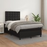 Sommier à lattes de lit avec matelas noir 120x190 cm similicuir 