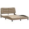 Cadre de lit avec LED sans matelas cappuccino 140x200 cm 