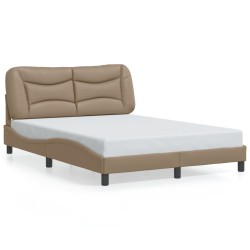 Cadre de lit avec LED sans matelas cappuccino 140x200 cm 