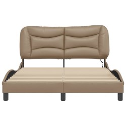 Cadre de lit avec LED sans matelas cappuccino 140x200 cm 