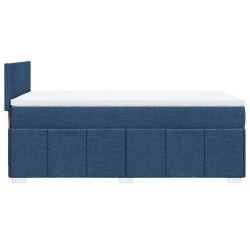 Sommier à lattes de lit avec matelas Bleu 90x190 cm Tissu 
