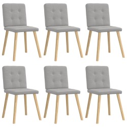 Chaises à manger lot de 6 gris nuage tissu 
