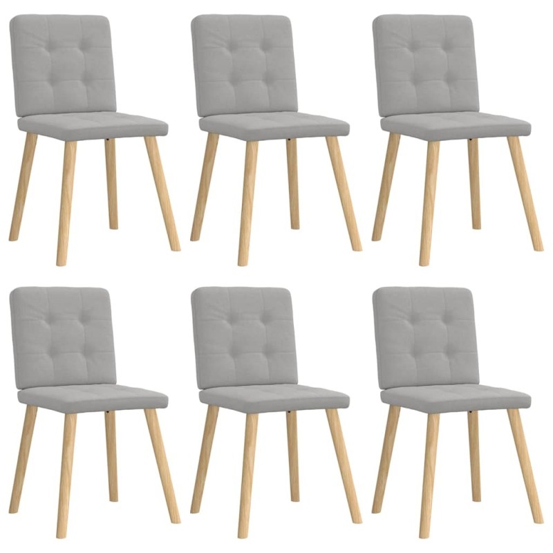 Chaises à manger lot de 6 gris nuage tissu 