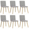 Chaises à manger lot de 6 gris nuage tissu 