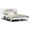 Lit bibliothèque sans matelas blanc 180x200 cm bois pin massif 
