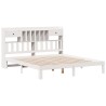 Lit bibliothèque sans matelas blanc 180x200 cm bois pin massif 