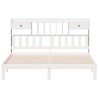Lit bibliothèque sans matelas blanc 180x200 cm bois pin massif 