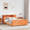 Cadre de lit sans matelas cire marron 120x200cm bois pin massif 