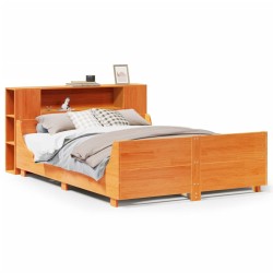 Cadre de lit sans matelas cire marron 120x200cm bois pin massif 