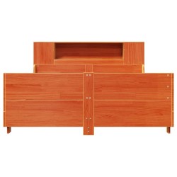 Cadre de lit sans matelas cire marron 120x200cm bois pin massif 
