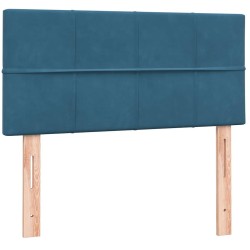 Sommier à lattes de lit et matelas bleu foncé 80x220 cm velours 