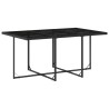 Ensemble à manger de jardin coussins 7pcs Noir Résine tressée 