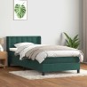 Sommier à lattes de lit et matelas vert foncé 90x220 cm velours 