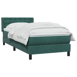 Sommier à lattes de lit et matelas vert foncé 90x220 cm velours 