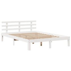 Cadre de lit avec tête de lit sans matelas blanc 150x200 cm 