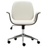 Chaise de bureau Blanc Bois courbé et similicuir 
