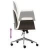 Chaise de bureau Blanc Bois courbé et similicuir 
