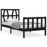 Cadre de lit sans matelas noir 100x200 cm bois massif de pin 