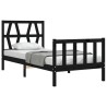 Cadre de lit sans matelas noir 100x200 cm bois massif de pin 