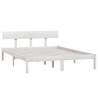 Cadre de lit sans matelas blanc bois de pin massif 