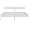 Cadre de lit sans matelas blanc bois de pin massif 