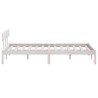 Cadre de lit sans matelas blanc bois de pin massif 