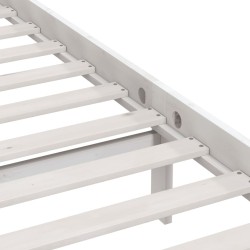 Cadre de lit sans matelas blanc bois de pin massif 