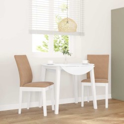 Chaises à manger coussins 2 pcs blanc bois massif caoutchouc 