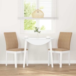 Chaises à manger coussins 2 pcs blanc bois massif caoutchouc 