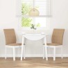 Chaises à manger coussins 2 pcs blanc bois massif caoutchouc 