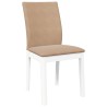 Chaises à manger coussins 2 pcs blanc bois massif caoutchouc 