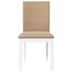 Chaises à manger coussins 2 pcs blanc bois massif caoutchouc 