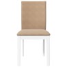 Chaises à manger coussins 2 pcs blanc bois massif caoutchouc 