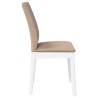 Chaises à manger coussins 2 pcs blanc bois massif caoutchouc 