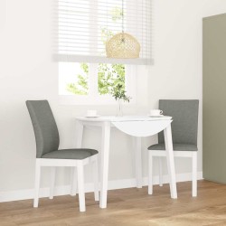 Chaises à manger coussins 2 pcs blanc bois massif caoutchouc 