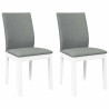 Chaises à manger coussins 2 pcs blanc bois massif caoutchouc 