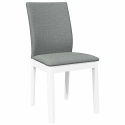 Chaises à manger coussins 2 pcs blanc bois massif caoutchouc 