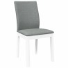 Chaises à manger coussins 2 pcs blanc bois massif caoutchouc 