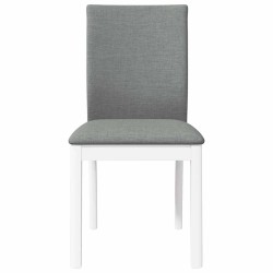 Chaises à manger coussins 2 pcs blanc bois massif caoutchouc 