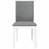 Chaises à manger coussins 2 pcs blanc bois massif caoutchouc 