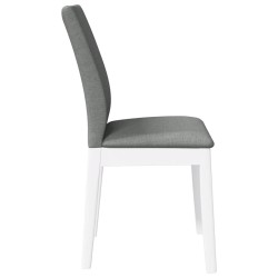 Chaises à manger coussins 2 pcs blanc bois massif caoutchouc 