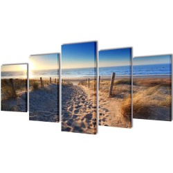 Set de toiles murales imprimées Plage de sable 200 x 100 cm 