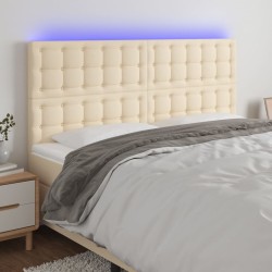 Tête de lit à LED Crème 200x5x118/128 cm Tissu 